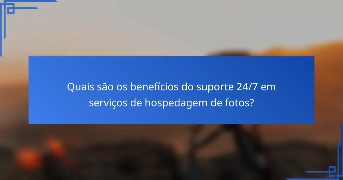 Quais são os benefícios do suporte 24/7 em serviços de hospedagem de fotos?