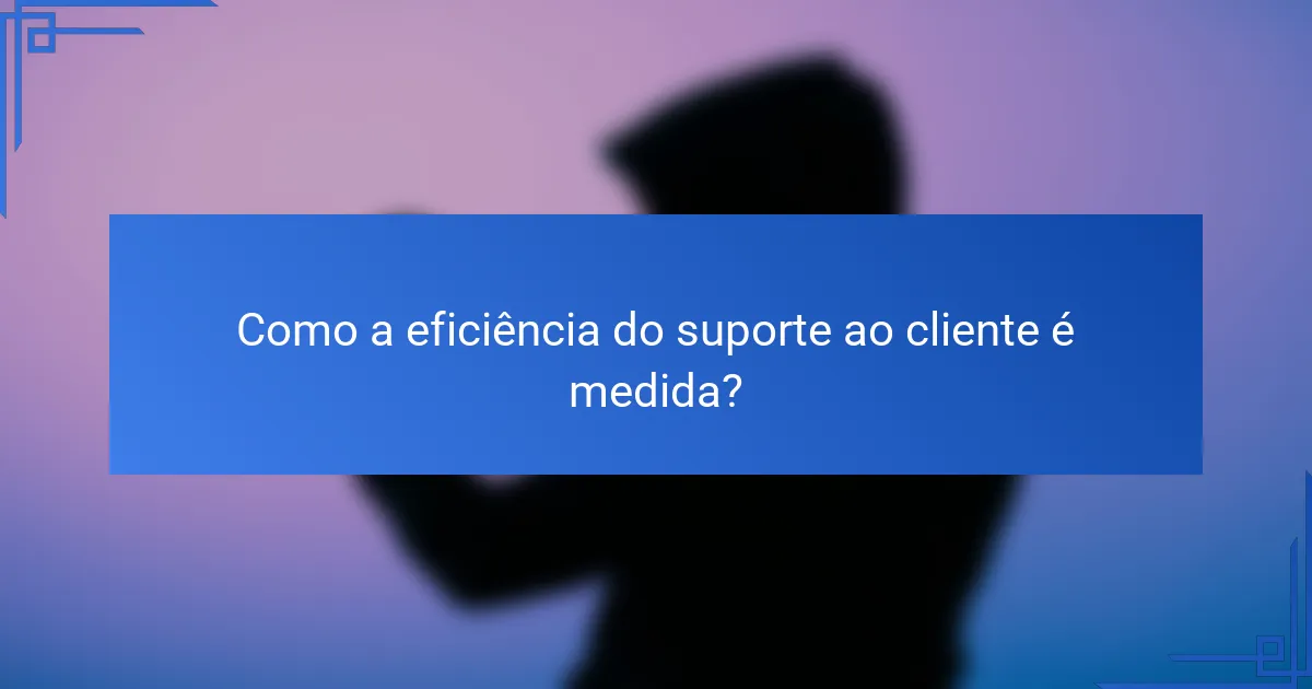 Como a eficiência do suporte ao cliente é medida?
