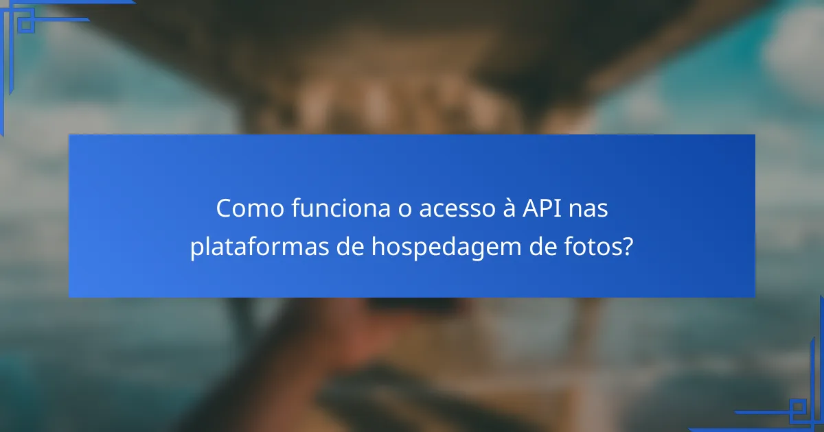 Como funciona o acesso à API nas plataformas de hospedagem de fotos?