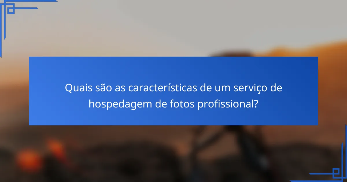 Quais são as características de um serviço de hospedagem de fotos profissional?