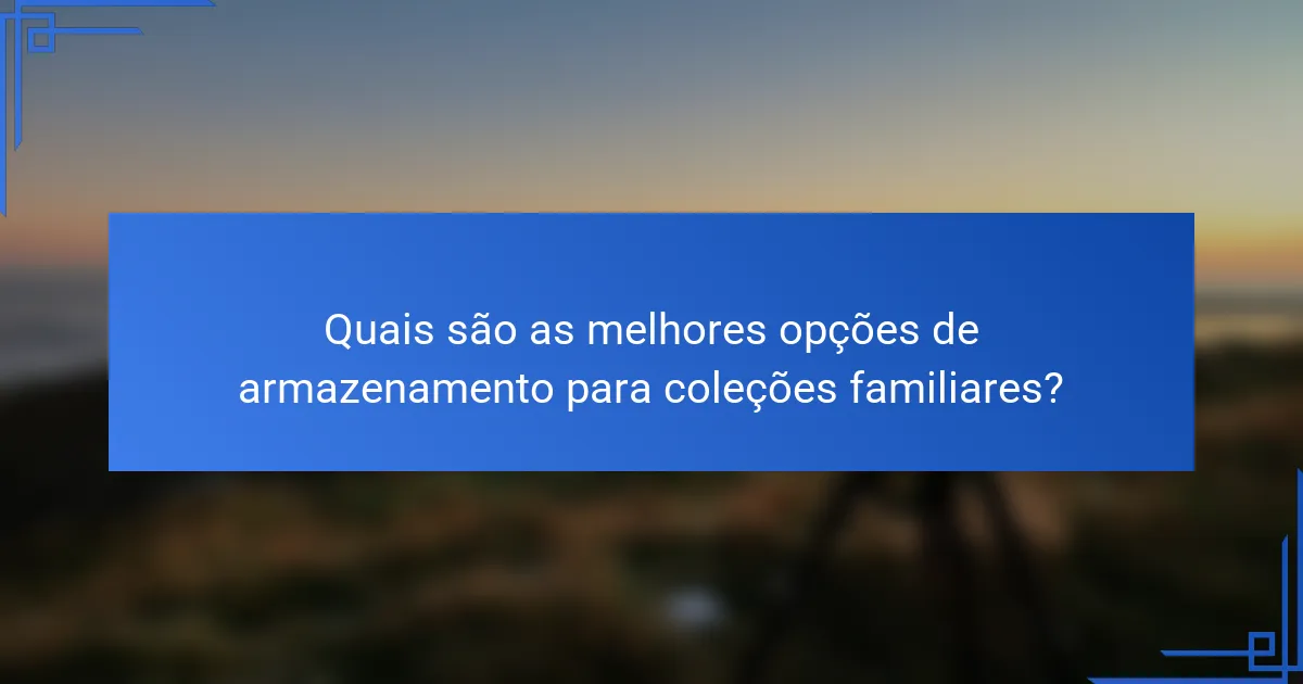 Quais são as melhores opções de armazenamento para coleções familiares?