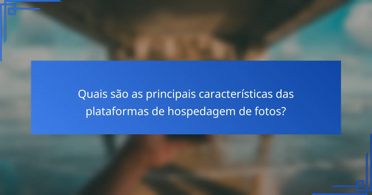 Quais são as principais características das plataformas de hospedagem de fotos?
