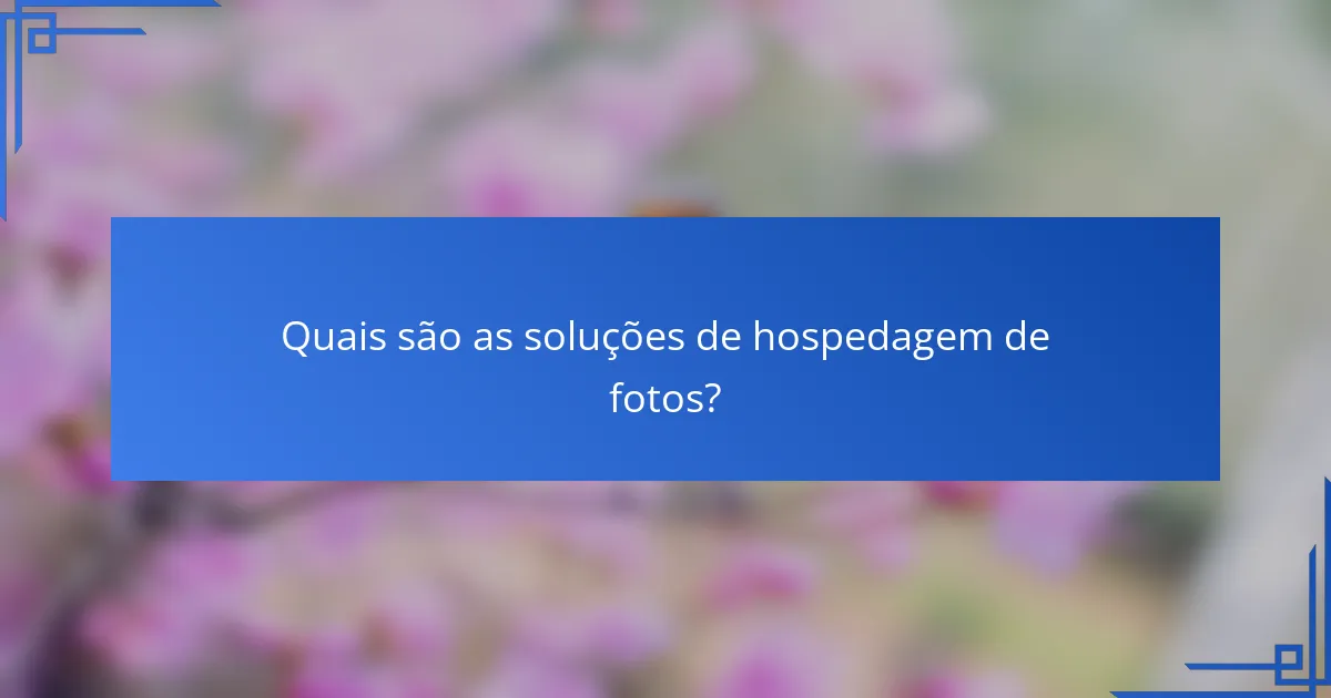 Quais são as soluções de hospedagem de fotos?
