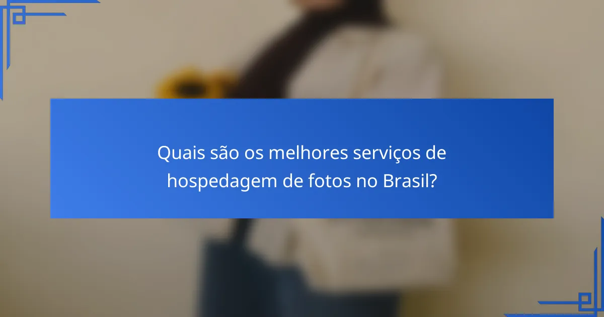 Quais são os melhores serviços de hospedagem de fotos no Brasil?
